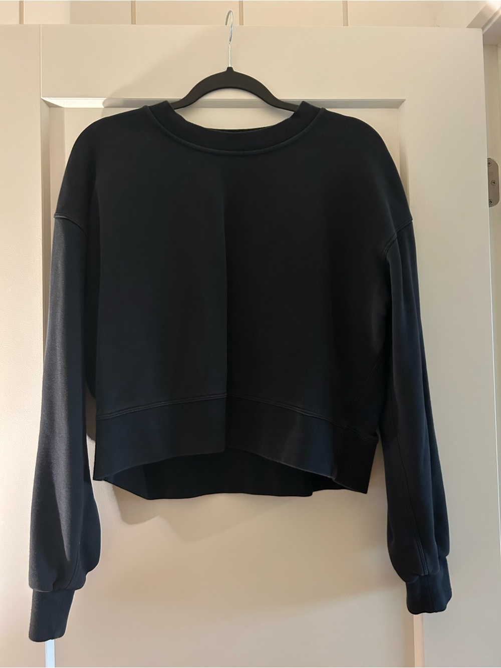 lululemon athletica Black Cropped Crewneck Sweatshirt
